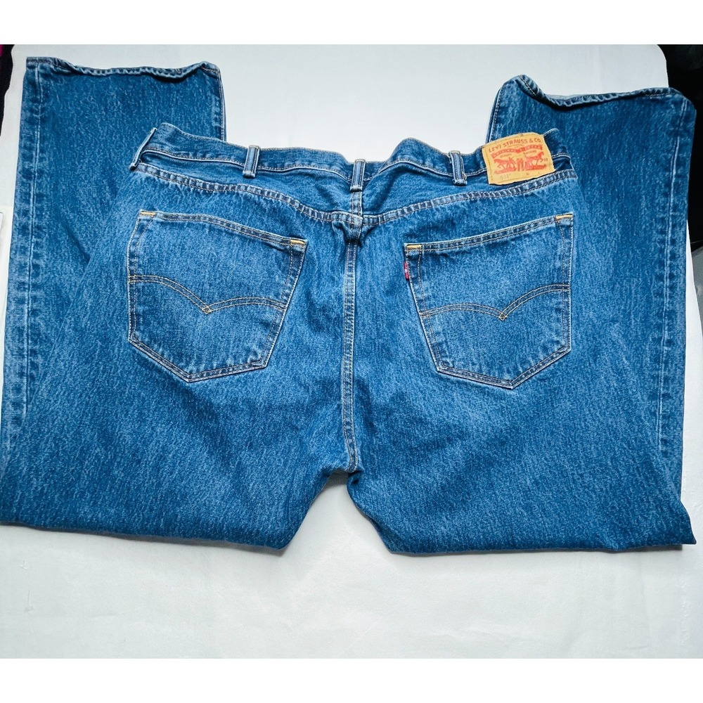 Levi's 501 Men's Measured W30 L30 Blue Button Fly Straight Jeans Red Tab 30x30 - Picture 10 of 16